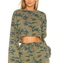 Lovers + Friends  Camo Cropped Oversized Knitted Tee Top Wide Sleeves Camouflage Photo 0