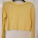 Forever 21 Yellow Cropped Long Sleeve Shirt Photo 1