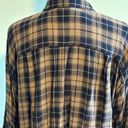 Max Studio Brown & Blue Long Sleeve Flannel Button Down Shirt Size L Photo 4