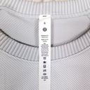 Lululemon  Rest Less Pullover Diagonal Rib Silver Drop / White Sz 6 Photo 6