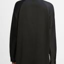 Vince  M Silk Satin Band-Collar Blouse in Black Photo 3