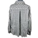 Tommy Hilfiger Flannel Shirt Women's XL Cream Plaid Roll Tabs Popover 1/2 Zip Photo 2