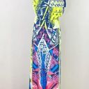 Alya  Beaded Embroidered Tassel Tie Halter Neck Maxi Dress Multicolor Small Photo 9