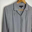 Banana Republic  Collared Pj Striped Blouse Top Button Down Xs Black White Photo 1