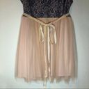 The Moon  Dress Lace & Tulle Blue & Pink Dress w/ Velvety Tie Belt Sz 3X EUC Ethreal Photo 2