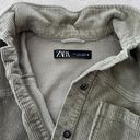 ZARA Frayed Green Corduroy Jacket Photo 4