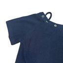 St. John  Sport Navy Blouse Shirt Top w/ Metal Grommet Classic Size Medium Womens Photo 3