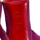 Christian Louboutin  Suede Magenta Pointed Toe Mid Calf Boots Size 39.5 Photo 5