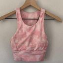 Anthropologie  Allfenix Sports Bra Pink White Cloud Print Cutout Racerback Padded Photo 0