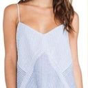 BCBGMAXAZRIA  Blue Cora Striped Asymmetrical Spaghetti Strap Tank Top Size Medium Photo 0