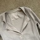 Aerie Grey Ribbed Long Sleeve Top Photo 3