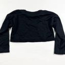 Koral  Valor Valo Cotton Terrycloth Crew Neck Long Sleeve Crop Top Sweater Black Photo 3