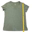Felina  Heathered Green V Neck Short Sleeve Shirt Size Large Photo 3