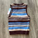 Urban Outfitters Witty fox ribbed striped y2k sweater tank brown blue medium NEW NWT Photo 4