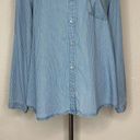 Chico's Chico’s 100% Lyocell Blue Striped Button Down Shirt Photo 4