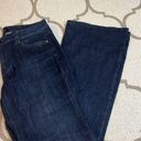 White House | Black Market  flare leg Embellished pockets dark wash blue jeans, 8S Photo 0