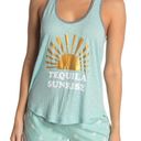 P.J. Salvage  Women's Tequila Sunrise Racerback Teal Tank Top Size XL NWT Photo 0