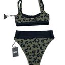 DKNY  Swim Top & High Waist Leopard Print Green 2 PC Set NEW Small / Medium NWT Photo 1