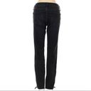 ZARA  Black Faded Straight Leg Mid Rise Jeans w/ Lace up Hem Size 4 NEW Photo 3