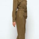 Good American  Army Green Utility Good Cinched Waist Jumpsuit Size Large Photo 0