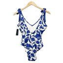 Kate Spade NWT  Zigzag Floral Bow-Strap V-neck One-Piece Swimsuit Size Medium NEW Photo 2