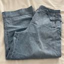 Orvis  Cropped Capri Relaxed Jeans Denim Size 14 Light Blue Wash Photo 6