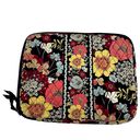 Vera Bradley  Floral 14" Laptop Case Quilted Padded Zip Happy Snails 2011 Retired Photo 0