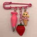 Icing Handmade Charmed Safety Pin  Strawberry Ice Cream Photo 0