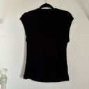 Chaser NEW  Revolve Cut-out V-Neck Short Sleeve Black Ribbed Cotton Blouse Photo 5