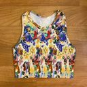 Amazon Floral Ribbed Crop Athletic Tank Top Photo 3