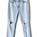 Pistola  Light Wash Raw Hem Distressed Cropped Straight Leg Jeans Size 31 Photo 1