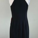 Carmen Marc Valvo  Women's Cocktail Dress Size 6 Black Crepe Beaded Halter Sheath Photo 4