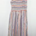 Ava James  White Multi-Color Striped Linen Blend Mini Dress Women's Size Medium M Photo 6