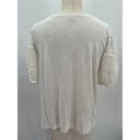 The Loft  Ann Taylor Lace Trimmed T-Shirt Sz M White Puff Sleeve Cottagecore Peasant Photo 3