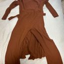 Waffle Knit Robe And Sweatpants Outfit Orange Size M Photo 0