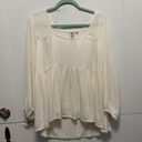 Anthropologie Cream Peplum Top Photo 0