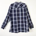 Dress Barn DB  Navy & White Plaid Long Sleeve Button Up Shirt Size 2X Photo 1