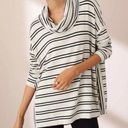 Lou & grey  Black and White Stripe Cowl Neck Sweater Photo 0