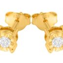 10K Yellow Gold Plated .925 Sterling Silver Round Diamond Stud Earrings Photo 3