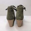 MIA  Annita Olive Green Suede Wedge Ankle Booties Photo 8