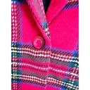 English Factory  Tartan Plaid Long Sleeve Single Button Blazer Red Women's Small Photo 4