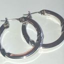 Monet  Vintage Silver Tone Twisted Hoop Classic Boho Pierced Earrings Photo 5