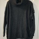 a.n.a  Grey Knit Fold-over Neck Long Sleeve Sweater PM Photo 0