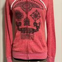 Volcom EUC  Red and Black Skull Graphic Zip Up Hoodie size XS Photo 3