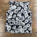 St. John  Gray Womens P‎ Black Floral Print 95% Silk Top Blouse Sleeveless Cami Photo 4