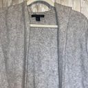 Tahari  Gray Wool Blend Duster Sweater Cardigan Vest with Hood Size Medium Photo 5