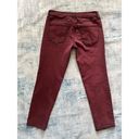 Free People  Burgundy Cropped Skinny Ankle Jeans Size W 28 Photo 1