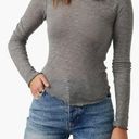 We The Free Free People Be My Baby Long Sleeve Knit Top Size Large Gray Neutral Minimalist Photo 0