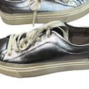  ALL SAINTS Metallic Pewter Silver Milla Leather Platform Sneakers Size Photo 6