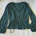 Nine Britton NWT Stitch Fix  Cavanna Faux Wrap Blouse Teal Green Size SP Photo 7